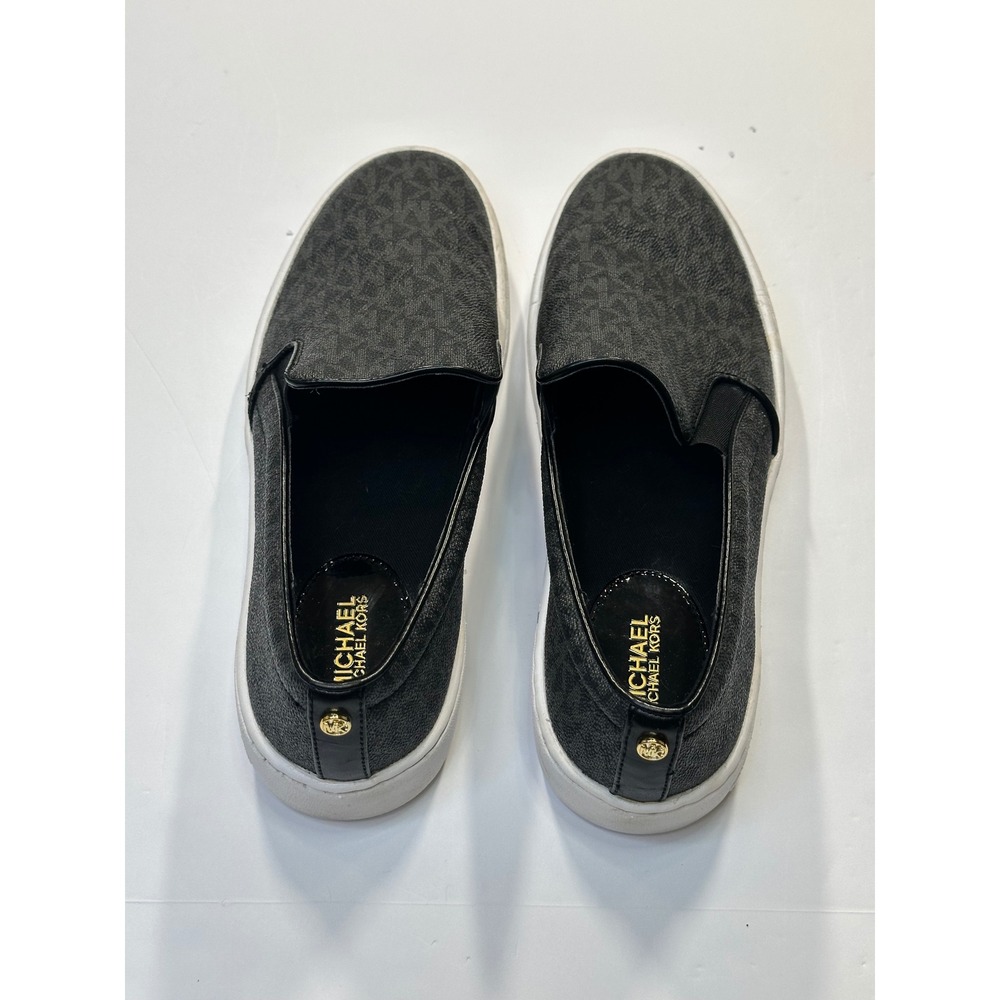 MICHAEL Michael Kors Keaton Slip-On Sneakers Black Monogram Logo 8M